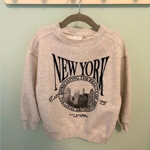 Zara New York Graphic Crewneck Sweater